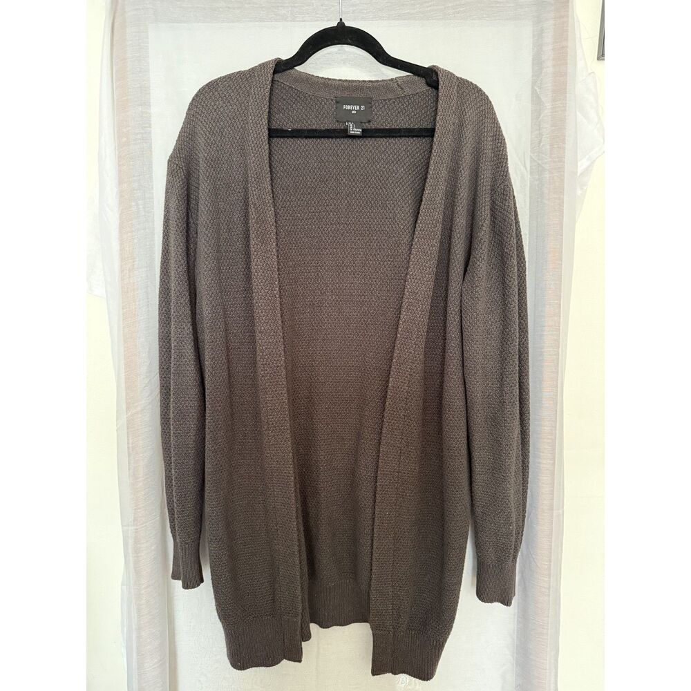Forever 21 Men Brown Longline Cardigan | L